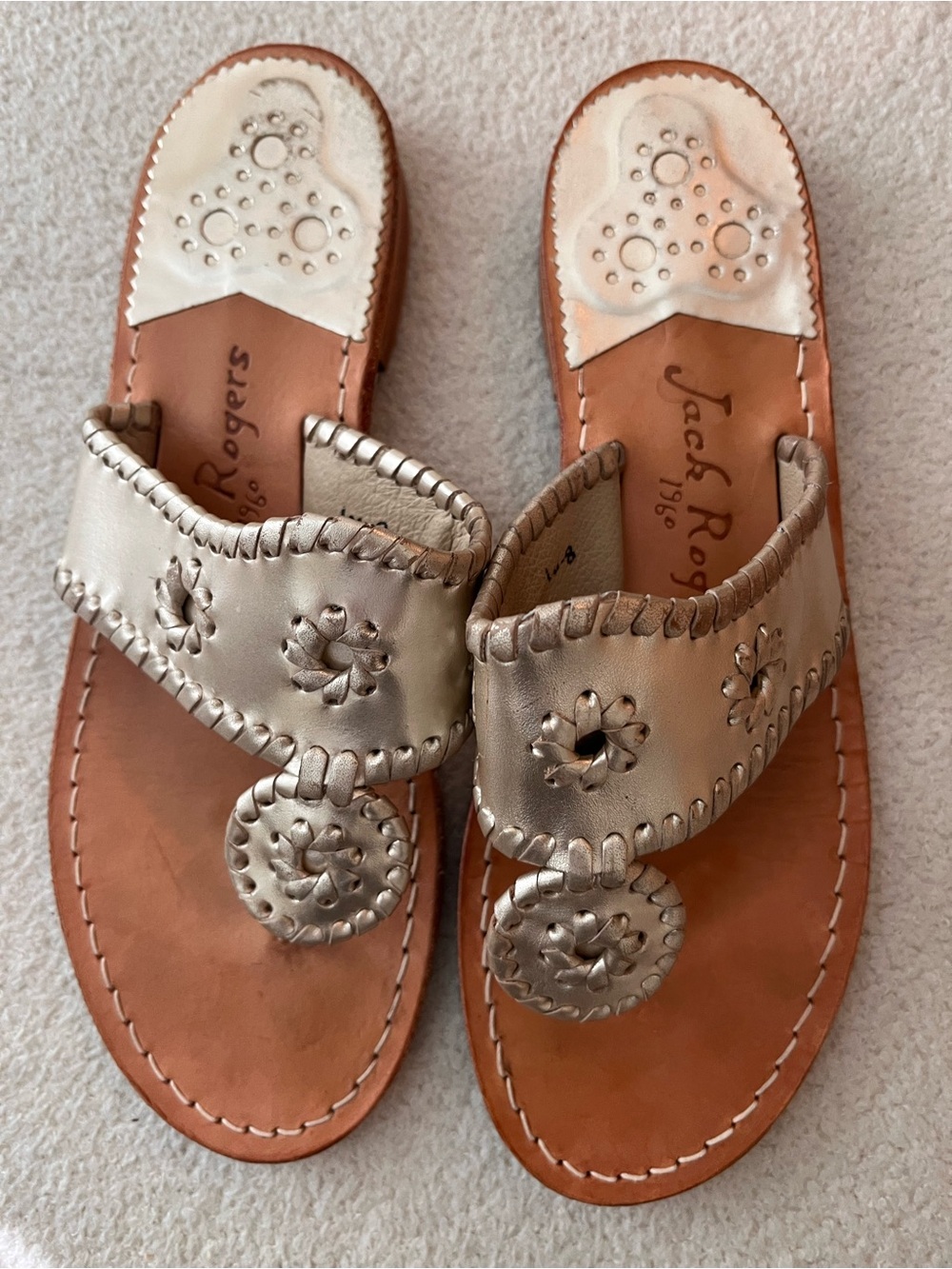 Jack Rogers Metallic Champagne Navajo Rondelle Sandal - Picture 3 of 5